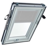 Store vénitien manuel - blanc/argent, glissières alu - pour fenêtre ROTO designo R4 et R7 - 54 cm x 78 cm