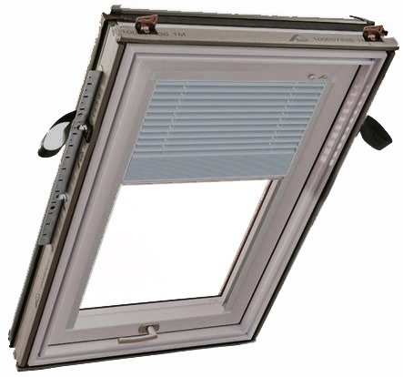 Store vénitien manuel - argent brossé, glissières blanches - pour fenêtre ROTO designo R4 et R7 - 54 cm x 118 cm