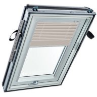 Store vénitien manuel - beige clair, glissières alu - pour fenêtre ROTO designo R4 et R7 - 54 cm x 78 cm