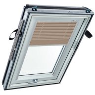 Store vénitien manuel - beige, glissières alu - pour fenêtre ROTO designo R4 et R7 - 54 cm x 78 cm