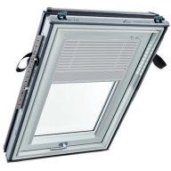 Store vénitien manuel - blanc, glissières alu - pour fenêtre ROTO Q - 134 cm x 160 cm