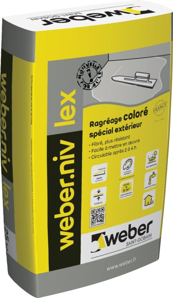 Ragréage extérieur weber niv lex 25kg