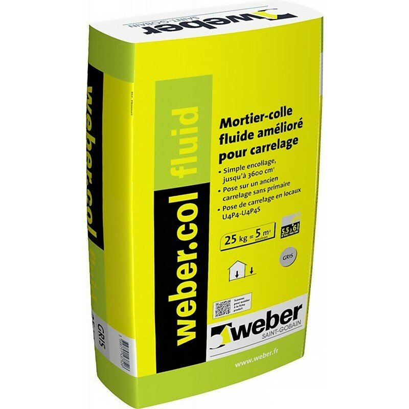 Colle à carrelage weber col fluid