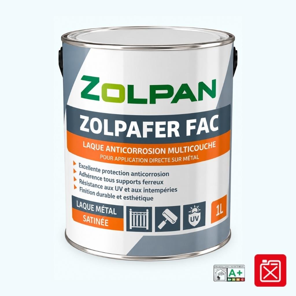 Laque antirouille multicouche ZOLPAFER à base alkyde uréthane. Aspect brillant