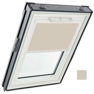Store tamisant intérieur - couleur beige, sans glissières - pour fenêtre ROTO designo R4 et R7 -134 cm x 140 cm