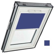 Store tamisant intérieur - couleur bleu nuit, sans glissières - pour fenêtre ROTO designo R4 et R7 -134 cm x 140 cm