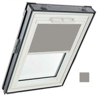 Store tamisant intérieur - couleur gris foncé, sans glissières - pour fenêtre ROTO designo R4 et R7 -134 cm x 140 cm