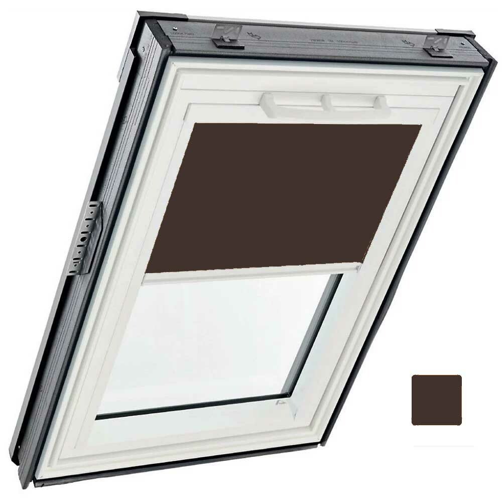 Store tamisant manuel, intérieur, toile Exclusif - couleur noir, glissières blanches - pour fenêtre ROTO Q - 114 cm x 160 cm