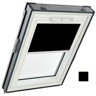 Store occultant intérieur - couleur noir, glissières blanches - pour fenêtre ROTO designo R6 et R8 -134 cm x 140 cm