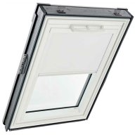 Store occultant intérieur - couleur blanc, glissières blanches - pour fenêtre ROTO Q -134 cm x 160 cm