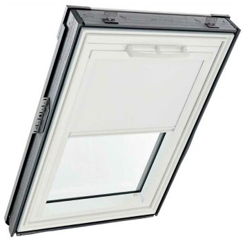 Vignette Store occultant intérieur - couleur blanc, glissières alu - pour fenêtre ROTO Q -134 cm x 98 cm