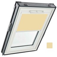 Store occultant intérieur - couleur jaune, glissières blanches - pour fenêtre ROTO designo R6 et R8 -134 cm x 140 cm