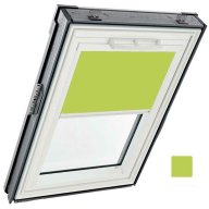 Store occultant intérieur - couleur vert pomme, glissières alu - pour fenêtre ROTO designo R6 et R8 -134 cm x 140 cm